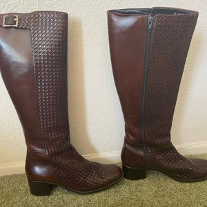 Cole Haan zip knee boots Nutmeg color 11B